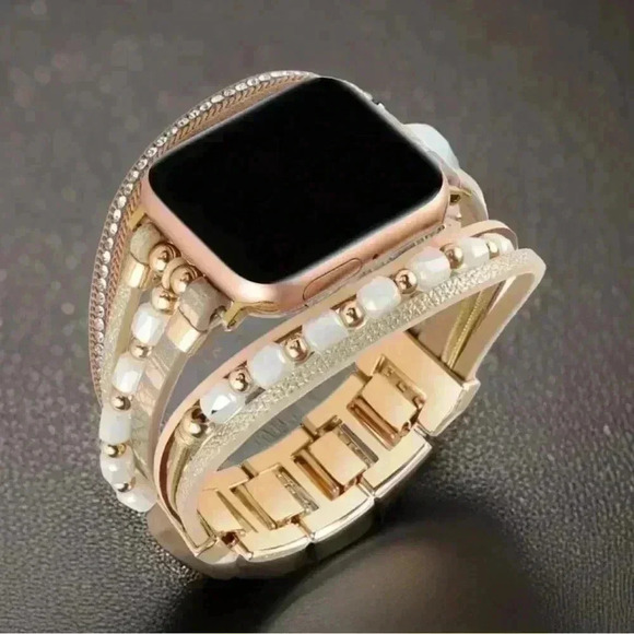 Gold Themed Smart Watchband for Apple Watch 42/44/45 - Picture 4 of 7